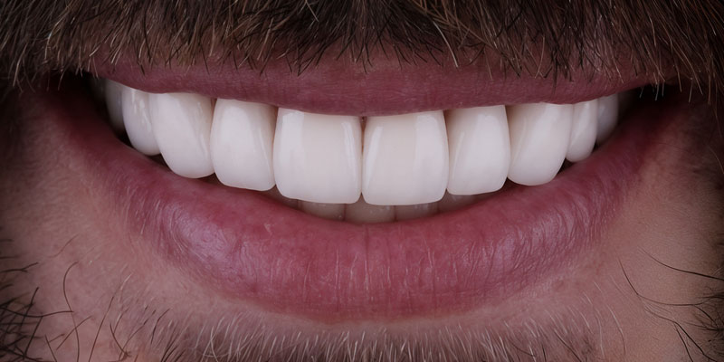 After: orthodontic and restorative treatment with veneers and crowns